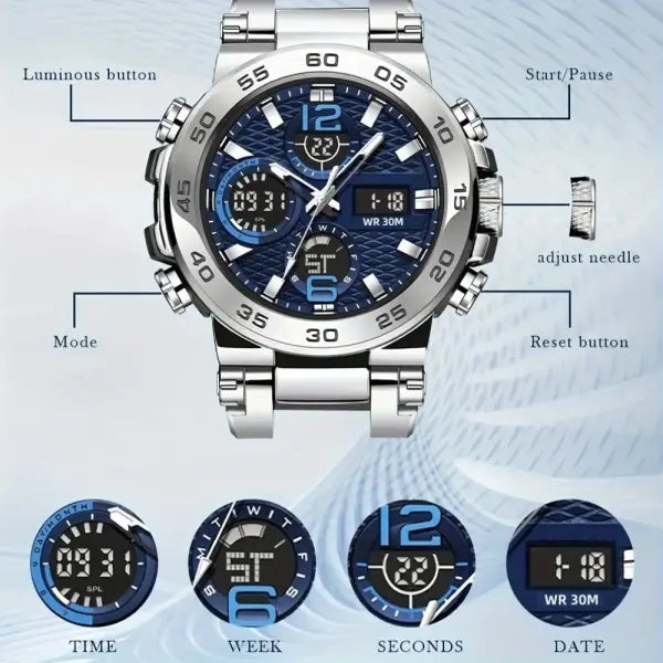 Sports Electronic Men Watch PU Band Battery Included