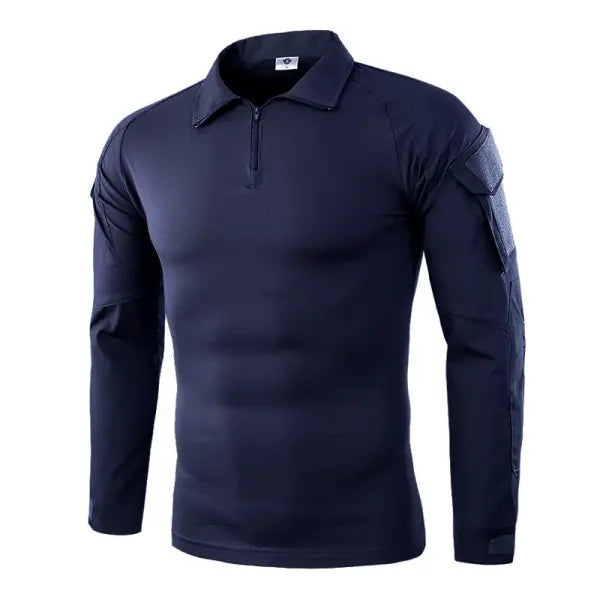 Tactical Hiking Long Sleeve Shirt Cotton Camo Outdoor - Navy Blue / XXXL / China Mainland