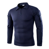 Tactical Hiking Long Sleeve Shirt Cotton Camo Outdoor - Navy Blue / XXXL / China Mainland