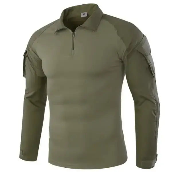 Men’s Tactical Military Combat Shirt – Long Sleeve CP Camouflage Hiking Tee Ripstop Army Training Gear for Hunting &
