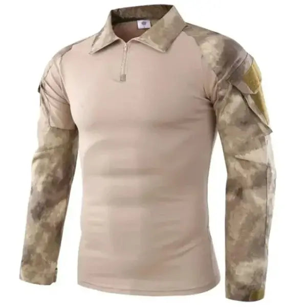 Outdoor Tactical Hiking T-Shirts Men Combat Military Army CP Camouflage Long Sleeve Hunting Climbing Shirt Cotton Sport