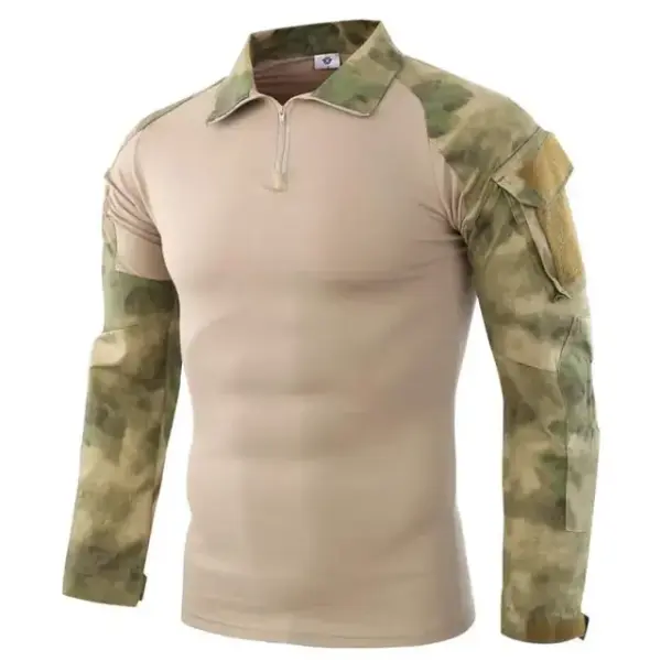 Outdoor Tactical Hiking T-Shirts Men Combat Military Army CP Camouflage Long Sleeve Hunting Climbing Shirt Cotton Sport