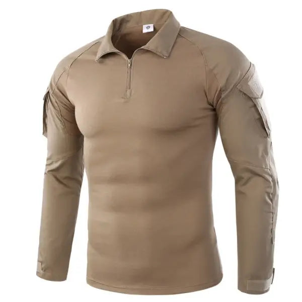 Tactical Hiking Long Sleeve Shirt Cotton Camo Outdoor - Khaki / S / China Mainland