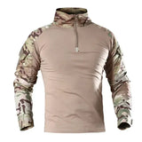Outdoor Tactical Hiking T-Shirts Men Combat Military Army CP Camouflage Long Sleeve Hunting Climbing Shirt Cotton Sport