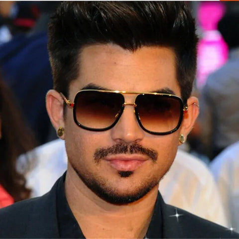 Oversized Designer Sunglasses - Gold Frame Mirror Shades for Men & Women