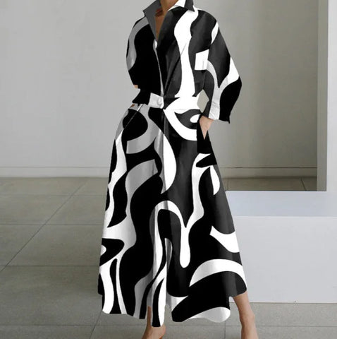 Oversized Swing Skirt in Various Colors and White Pattern Options - Himpall