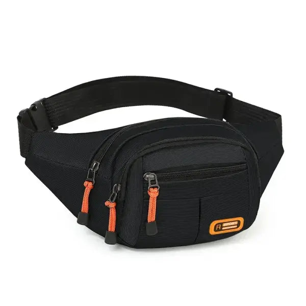 Oxford Waterproof Mobile Waist Bag Women Multifunctional Large - Black