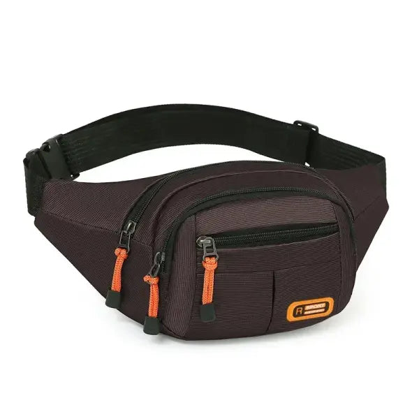 Oxford Waterproof Mobile Waist Bag Women Multifunctional Large - Brown
