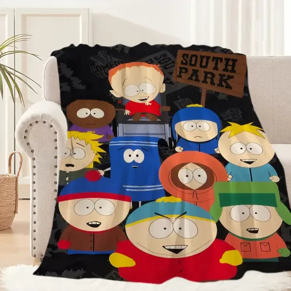 P-park Warm Soft Plush Nap Cartoon Blankets Sofa for Living Room Office Bedroom Home Travel Kid Birthday S-south Gifts