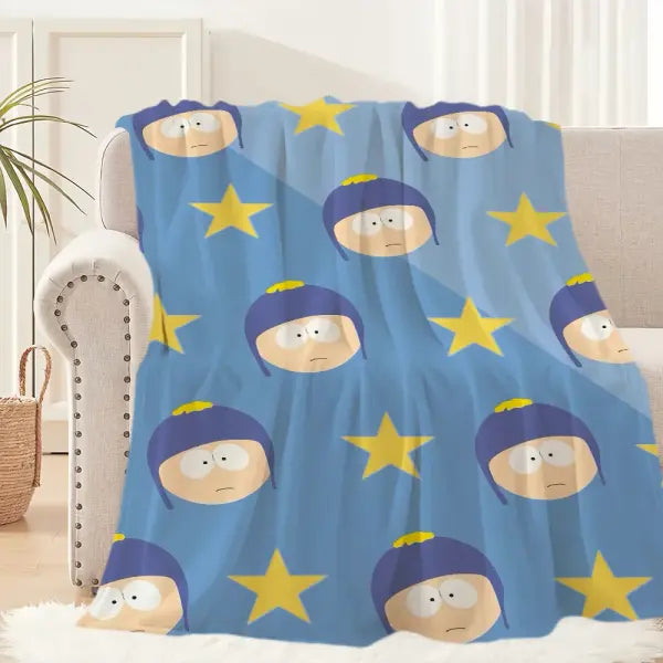 P-park Warm Soft Plush Nap Cartoon Blankets Sofa for Living Room Office Bedroom Home Travel Kid Birthday S-south Gifts