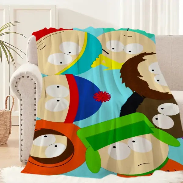 P-park Warm Soft Plush Nap Cartoon Blankets Sofa for Living Room Office Bedroom Home Travel Kid Birthday S-south Gifts