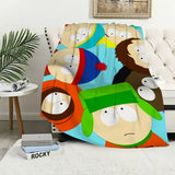 P-park Warm Soft Plush Nap Cartoon Blankets Sofa for Living Room Office Bedroom Home Travel Kid Birthday S-south Gifts