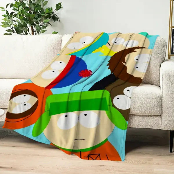 P-park Warm Soft Plush Nap Cartoon Blankets Sofa for Living Room Office Bedroom Home Travel Kid Birthday S-south Gifts