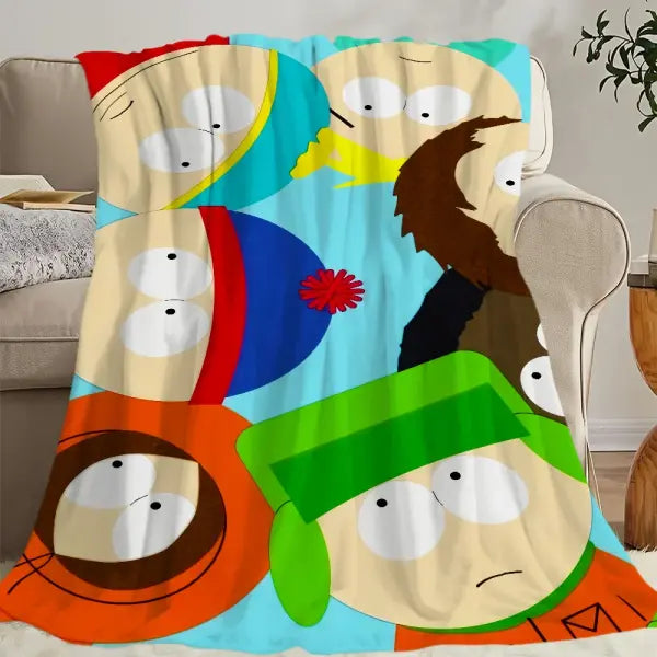 P-park Warm Soft Plush Nap Cartoon Blankets Sofa for Living Room Office Bedroom Home Travel Kid Birthday S-south Gifts