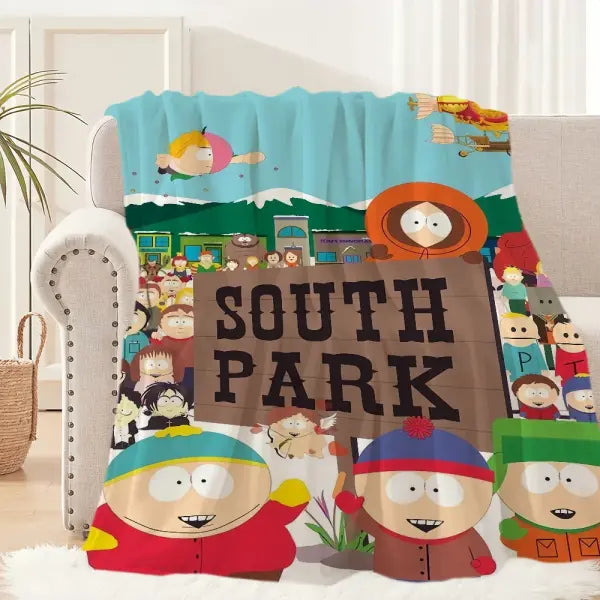 P-park Warm Soft Plush Nap Cartoon Blankets Sofa for Living Room Office Bedroom Home Travel Kid Birthday S-south Gifts
