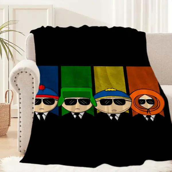 P-park Warm Soft Plush Nap Cartoon Blankets Sofa for Living Room Office Bedroom Home Travel Kid Birthday S-south Gifts