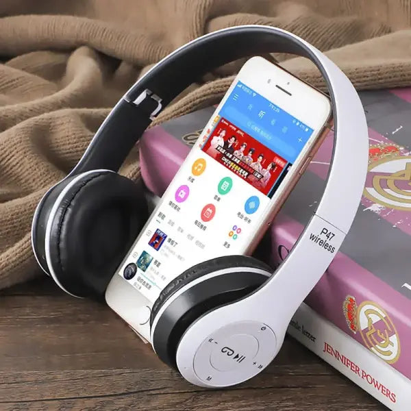 P47 Bluetooth 5.0 Wireless Headphone Foldable HIFI Stereo Bass Earphone Kid Helmet Gift With Mic USB Adaptor For iPhone