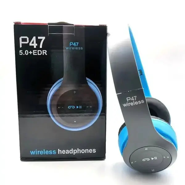 P47 Bluetooth 5.0 Wireless Headphone Foldable HIFI Stereo Bass Earphone Kid Helmet Gift With Mic USB Adaptor For iPhone