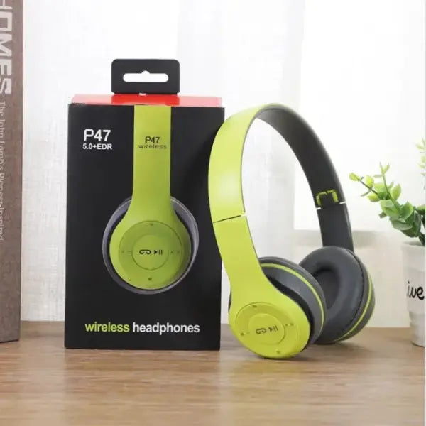 P47 Bluetooth 5.0 Wireless Headphone Foldable HIFI Stereo Bass Earphone Kid Helmet Gift With Mic USB Adaptor For iPhone