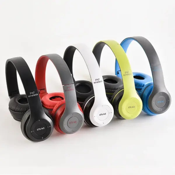 P47 Bluetooth 5.0 Wireless Headphone Foldable HIFI Stereo Bass Earphone Kid Helmet Gift With Mic USB Adaptor For iPhone