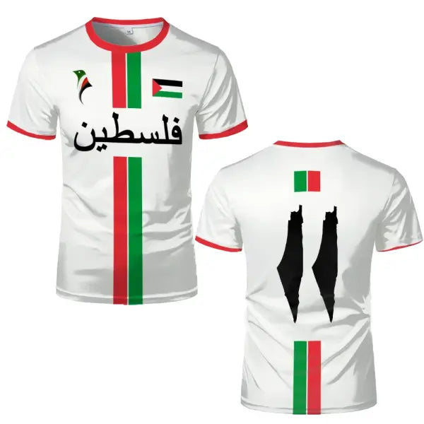 Palestine Flag 3D Printed Sports Tee Breathable Summer Fashion Top - image color 8 / XL