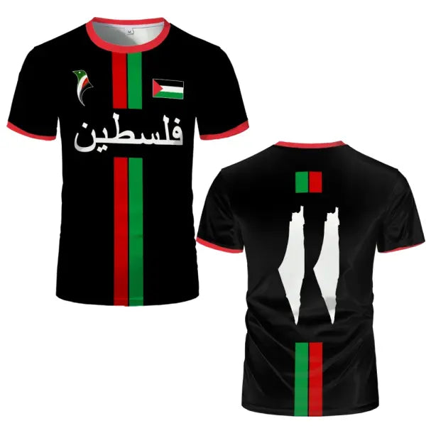 Palestine Flag 3D Printed Sports Tee Breathable Summer Fashion Top - image color 5 / 4XL