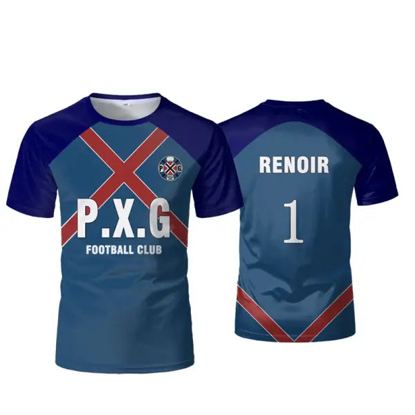 Paris X Gen P.X.G Blue Lock Japanese Anime Jersey Football Uniform No.9 Rin Shidou Cosplay T Shirts Customized Name