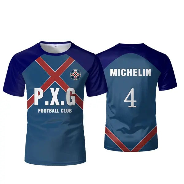 Paris X Gen P.X.G Blue Lock Japanese Anime Jersey Football Uniform No.9 Rin Shidou Cosplay T Shirts Customized Name