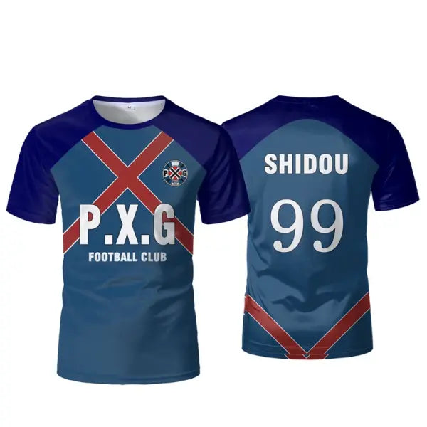 Paris X Gen P.X.G Blue Lock Japanese Anime Jersey Football Uniform No.9 Rin Shidou Cosplay T Shirts Customized Name