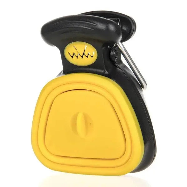 Black and yellow plastic dog poop bag dispenser for PawsClean Dog Pooper Scooper