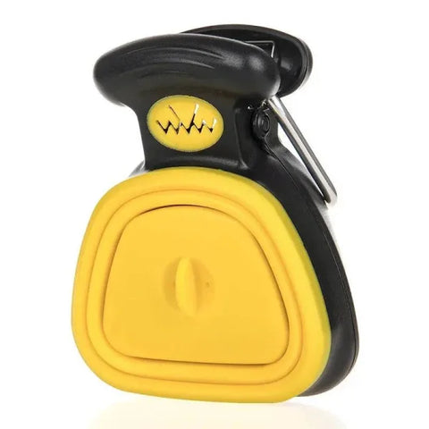 Black and yellow plastic dog poop bag dispenser for PawsClean Dog Pooper Scooper