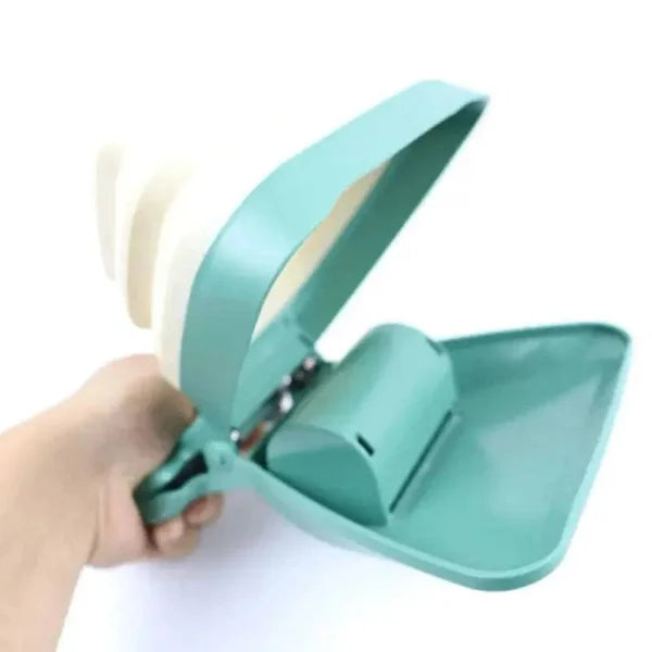 Mint green plastic dustpan with clip-on handle for PawsClean Dog Pooper Scooper