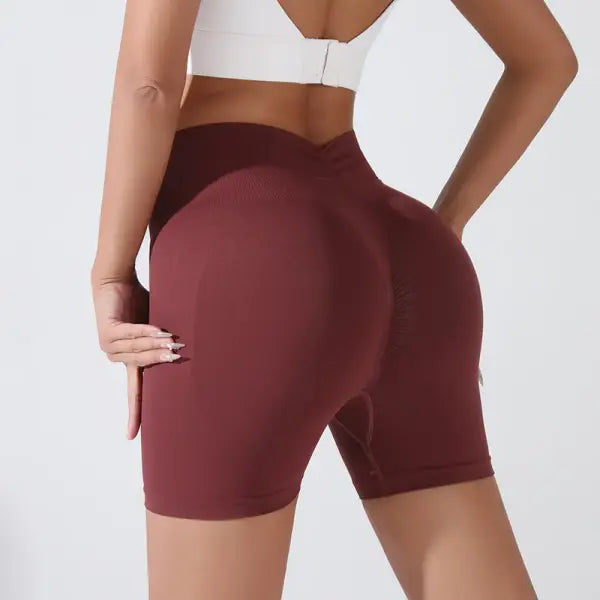 Peach Hip Lifting Sports Shorts Women High Waist and Waist Tightening Slimming Running Hip Speed Drying Three Point