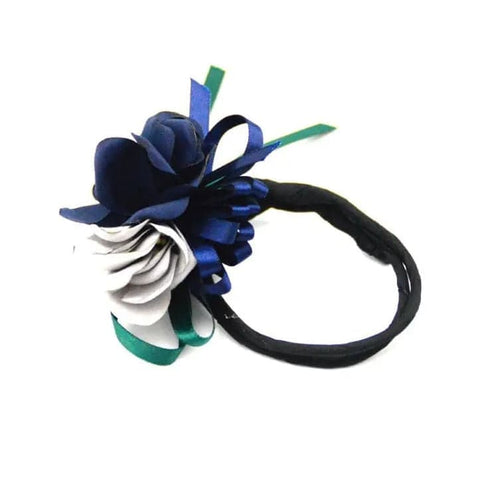 Pearl Flower Hair Plate Accessories - Navy blue + gray