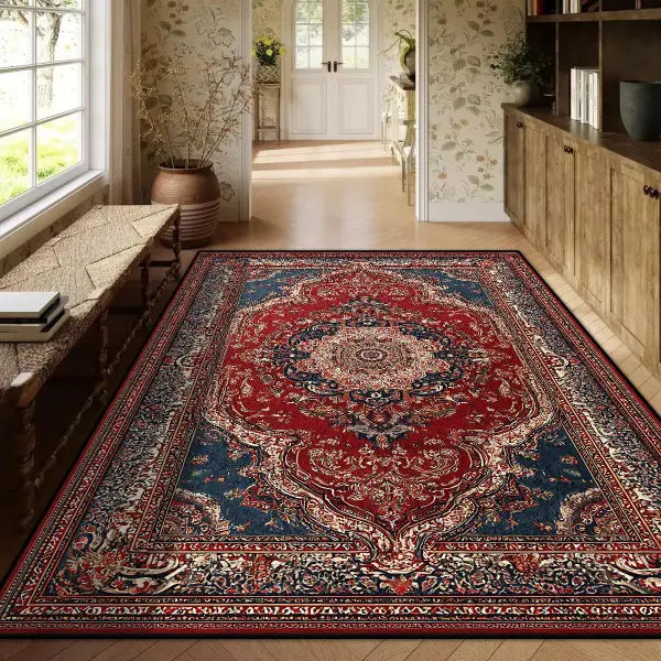Persian Red Carpet Machine Washable 3D Printed Anti-slip Rug - BS137-Flannel-8 / 4.5x6.5ft(140x200cm)
