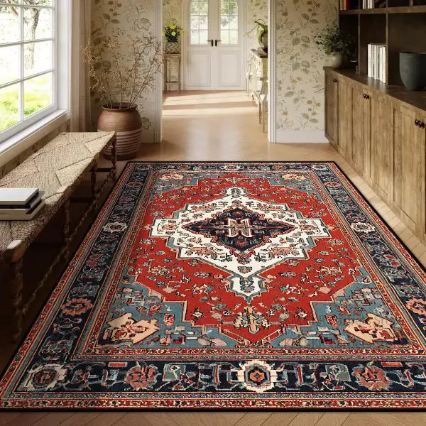 Persian Red Carpet Machine Washable 3D Printed Anti-slip Rug - BS125-Flannel-1 / 5.2x6.5ft(160x200cm)