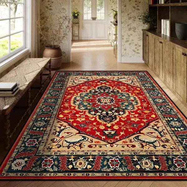 Persian Red Carpet Machine Washable 3D Printed Anti-slip Rug - BS174-Flannel-9 / 5.2x6.5ft(160x200cm)