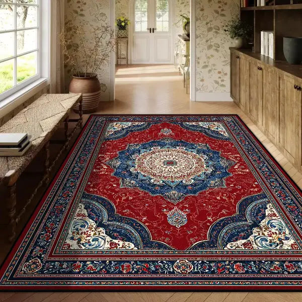 Persian Red Carpet Machine Washable 3D Printed Anti-slip Rug - BS131-Flannel-4 / 1.9x2.9ft(60x90cm)