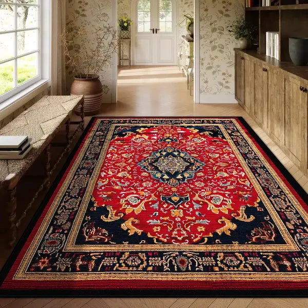 Persian Red Carpet Machine Washable 3D Printed Anti-slip Rug - BS178-Flannel-12 / 1.9x2.9ft(60x90cm)
