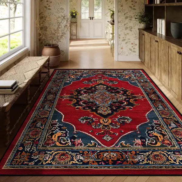 Persian Red Carpet Machine Washable 3D Printed Anti-slip Rug - BS176-Flannel-10 / 1.9x2.9ft(60x90cm)