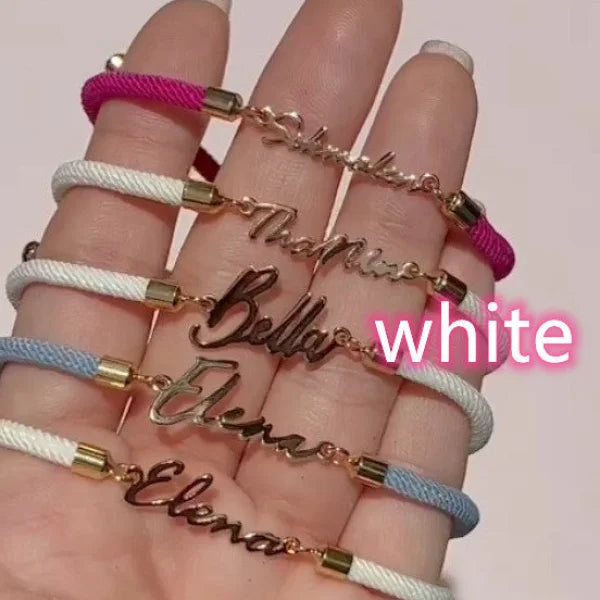 Personalized Custom Adjustable Jewelry with Colorful Rope Chain Bracelet - Himpall