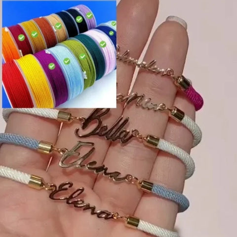 Personalized Custom Adjustable Jewelry with Colorful Rope Chain Bracelet - Himpall