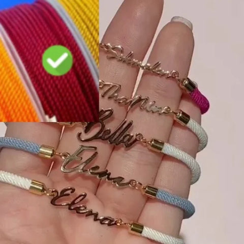 Personalized Custom Adjustable Jewelry with Colorful Rope Chain Bracelet - Himpall