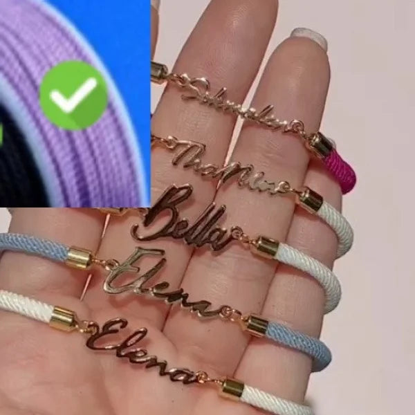 Personalized Custom Adjustable Jewelry with Colorful Rope Chain Bracelet - Himpall