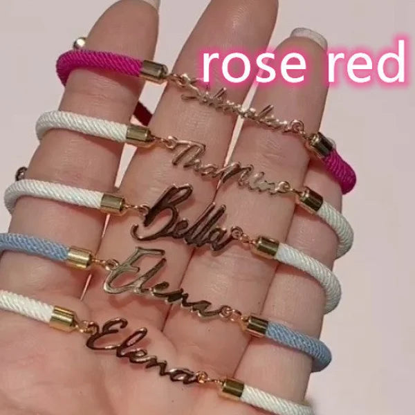 Personalized Custom Adjustable Jewelry with Colorful Rope Chain Bracelet - Himpall