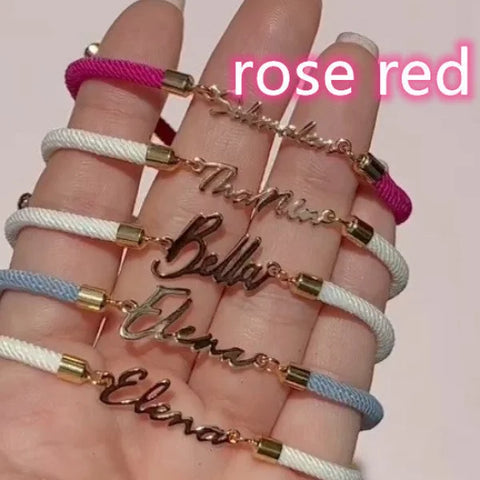 Personalized Custom Adjustable Jewelry with Colorful Rope Chain Bracelet - Himpall