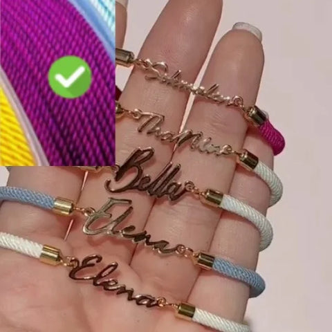 Personalized Custom Adjustable Jewelry with Colorful Rope Chain Bracelet - Himpall