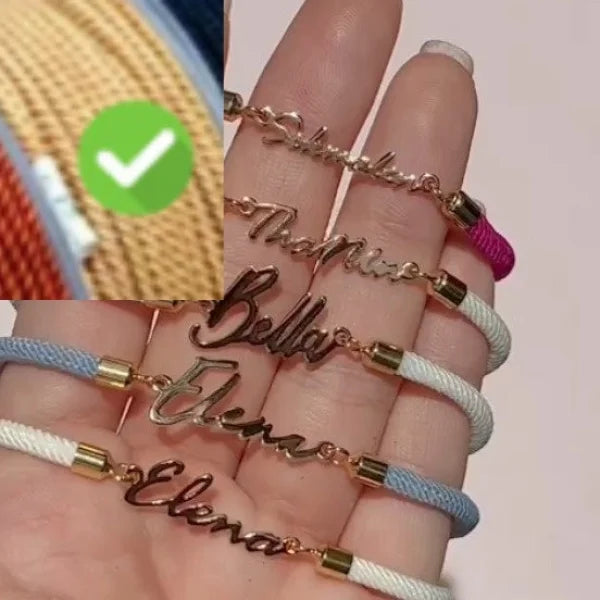 Personalized Custom Adjustable Jewelry with Colorful Rope Chain Bracelet - Himpall