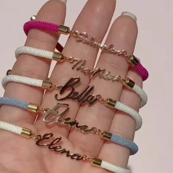 Personalized Custom Adjustable Jewelry with Colorful Rope Chain Bracelet - Himpall