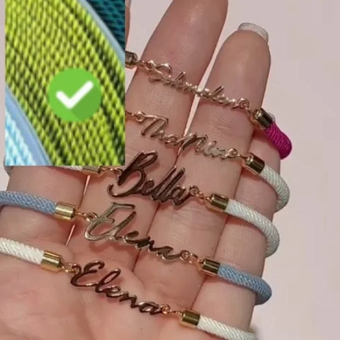 Personalized Custom Adjustable Jewelry with Colorful Rope Chain Bracelet - Himpall